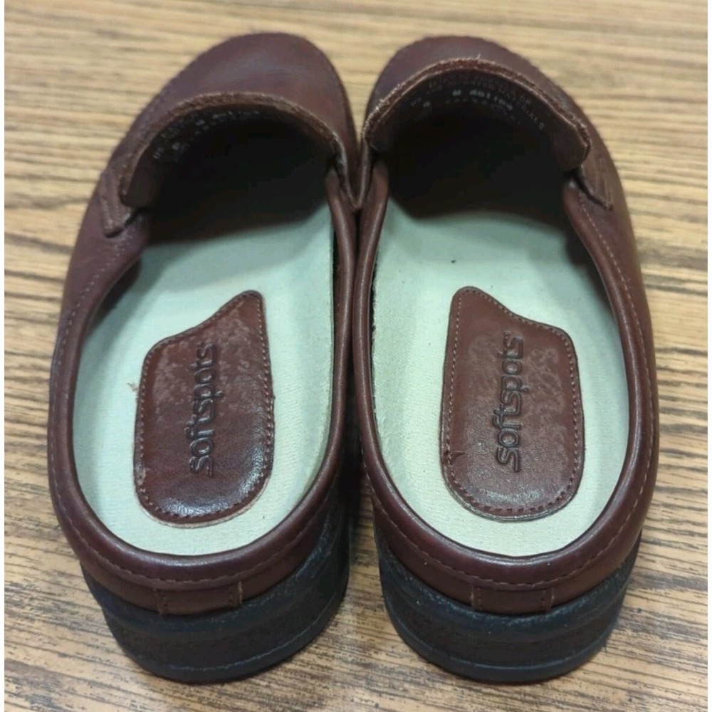 Softspots Women Brown Leather Slip On‎ Mule Slip On Shoes Size 9 M Penny Loafers - Picture 5 of 8